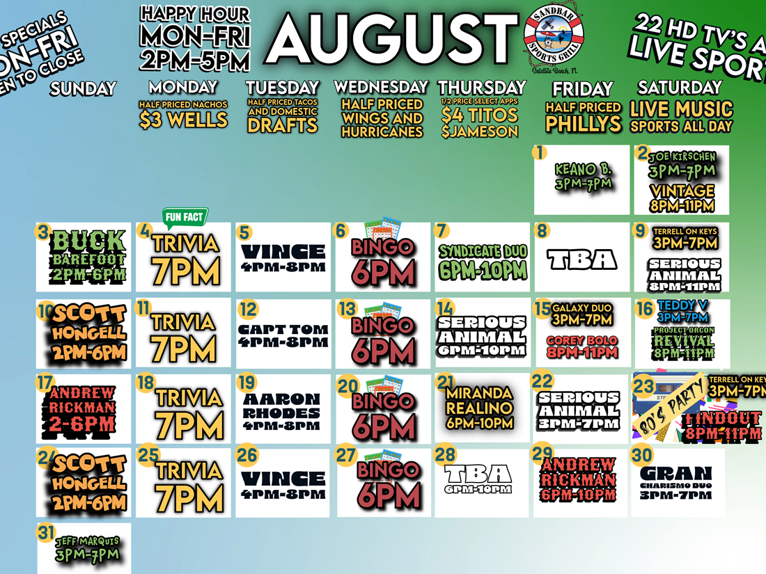 August Calendar