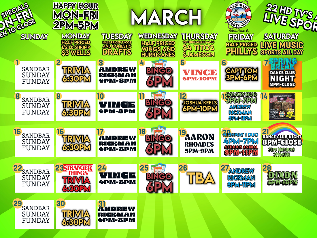 MARCH CALENDAR