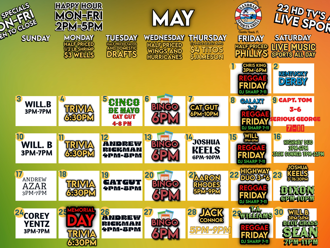 MAY CALENDAR 